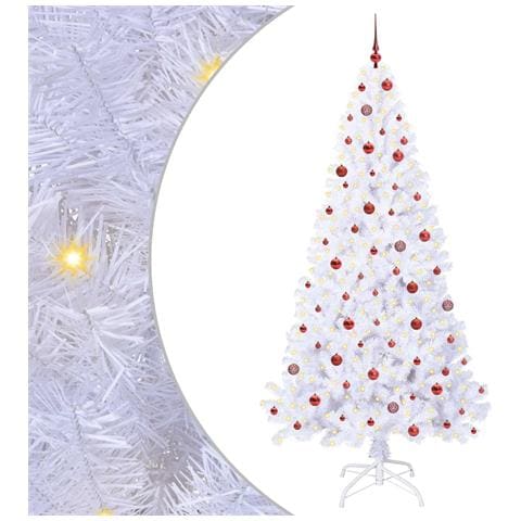 Albero di Natale artificiale Bianco 240 cm PVC e Acciaio - Foto 1
