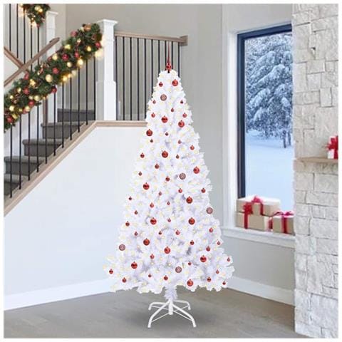 Albero di Natale artificiale Bianco 240 cm PVC e Acciaio - Foto 2