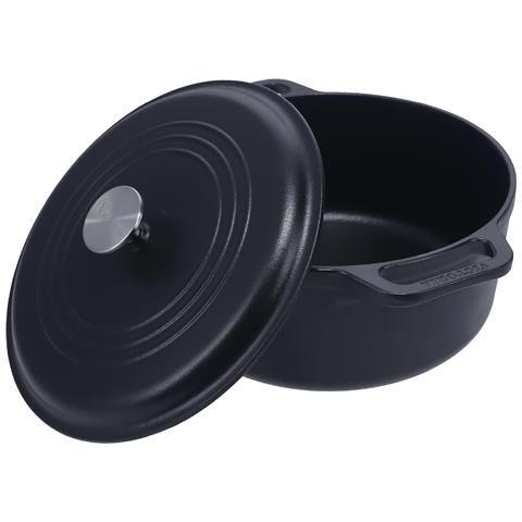 Victoria 35709 Forno Olandese Induzione Ghisa Stagionata 29cm, Pentola 6,6l Senza Ptfe E Pfoa  Nero - Foto 1