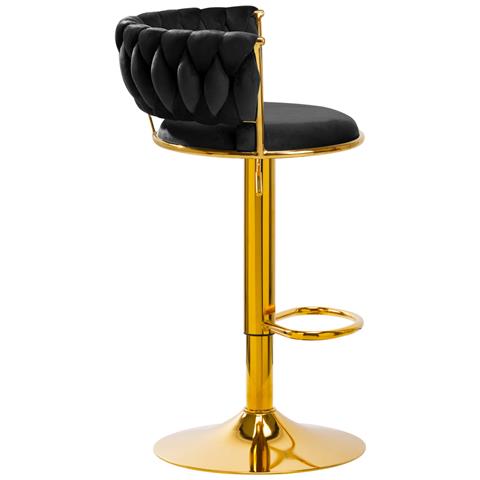 sgabello da bar QS-B313a velluto nero - Foto 4