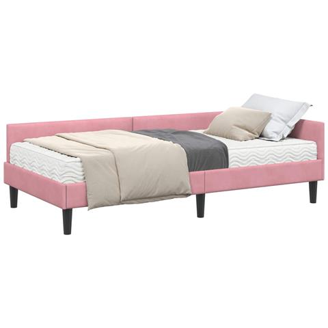 Struttura Letto Angolare con Materasso 2 pcs Grigio Velluto - Foto 1