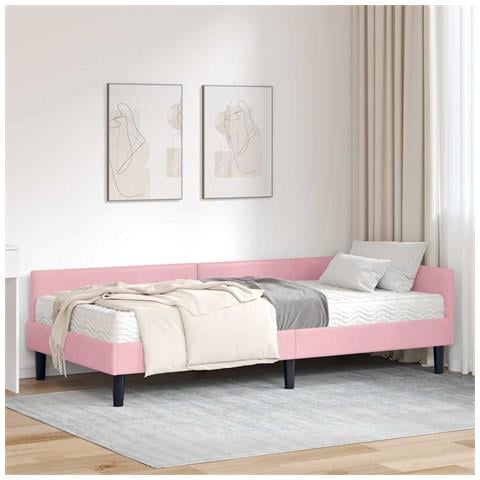 Struttura Letto Angolare con Materasso 2 pcs Grigio Velluto - Foto 2