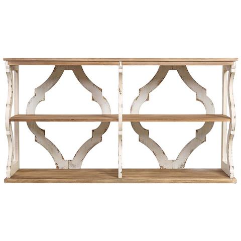 Scaffale In Legno Marrone E Bianco Con 3 Ripiani 163x42x85h Cm - Foto 2