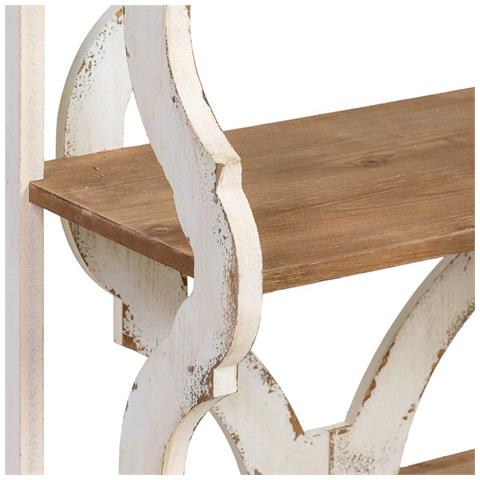 Scaffale In Legno Marrone E Bianco Con 3 Ripiani 163x42x85h Cm - Foto 7