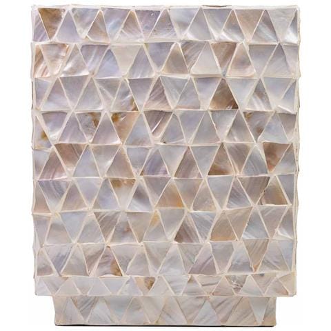 Sgabello In Legno E Madreperla Beige 35x35x45h Cm - Foto 2