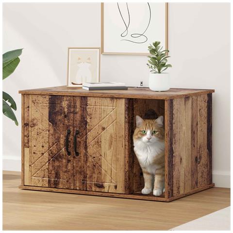Casa per Gatti Legno vecchio 85 x 55 x 50 cm Legno multistrato - Foto 2