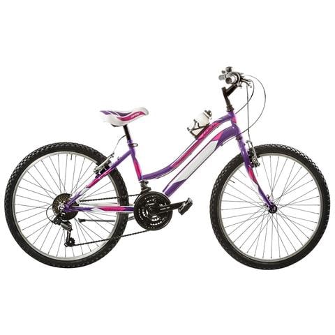 Bici Da Ragazza Mountain Bike 24 Mtb Lincy Bicicletta Ly24 Con Cambio 18v - 35 Nero Opaco Fuxia - Foto 2
