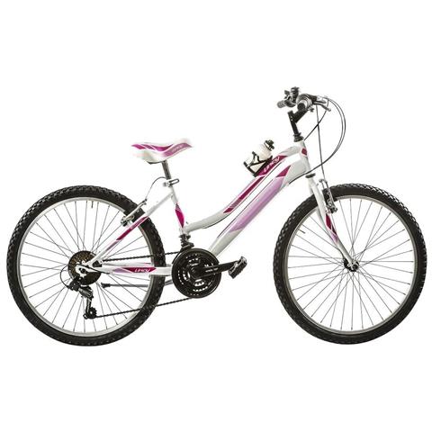 Bici Da Ragazza Mountain Bike 24 Mtb Lincy Bicicletta Ly24 Con Cambio 18v - 35 Nero Opaco Fuxia - Foto 1