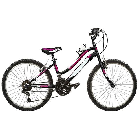 Bici Da Ragazza Mountain Bike 24 Mtb Lincy Bicicletta Ly24 Con Cambio 18v - 35 Nero Opaco Fuxia - Foto 3