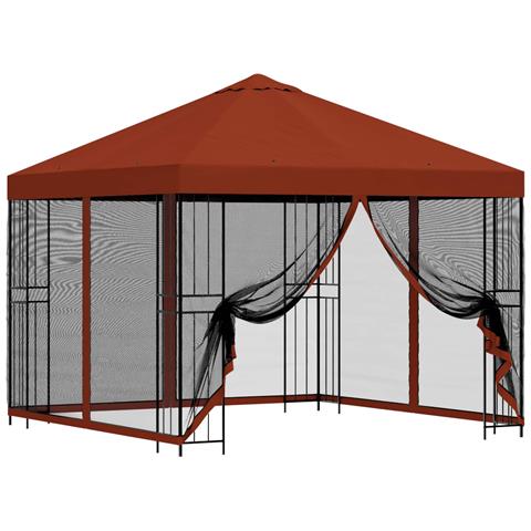 Gazebo da giardino con pareti laterali 3 x 3 m Terracotta - Foto 1