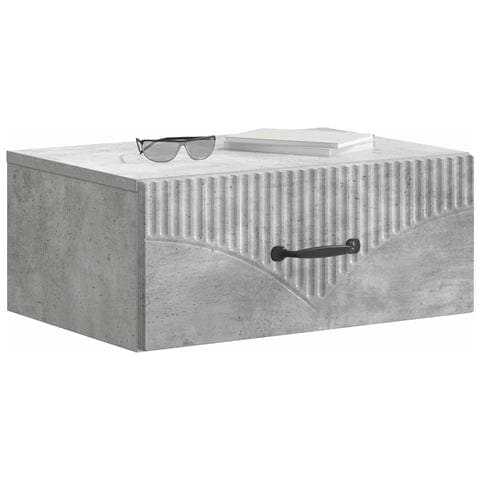 Mobiletto da notte a muro con cassetto 2 pcs Grigio Cemento - Foto 2