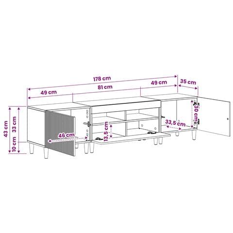 Mobile TV LED a 5 pezzi Rovere Fumo Legno ingegnerizzato - Foto 2