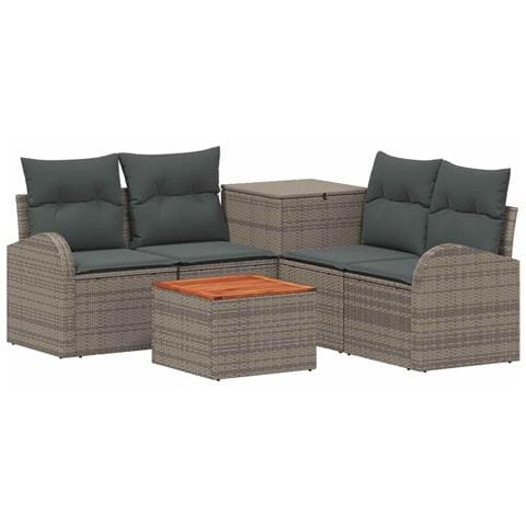 Set di divani 6 pz Grigio e Grigio Scuro - Foto 1