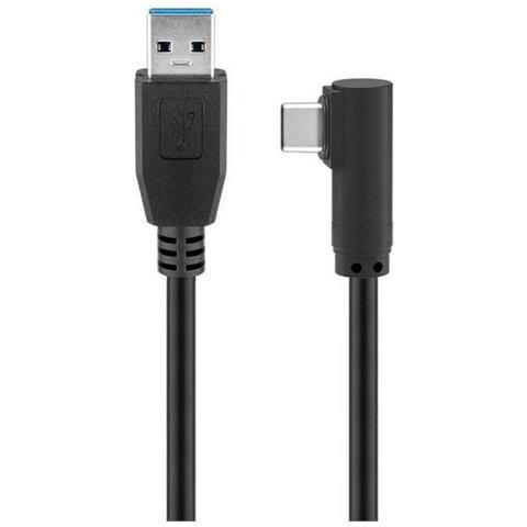 vers Cavo Usb3.0 Usb-c M 90? A Usb Tipo A M 3m Nero Nero 3 Metri - Foto 1