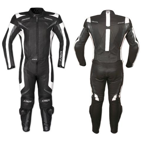 Tuta Pelle Moto Racing Pista Sport 2 Pezzi Divisibile Prese Aria Nero 48 - Foto 1