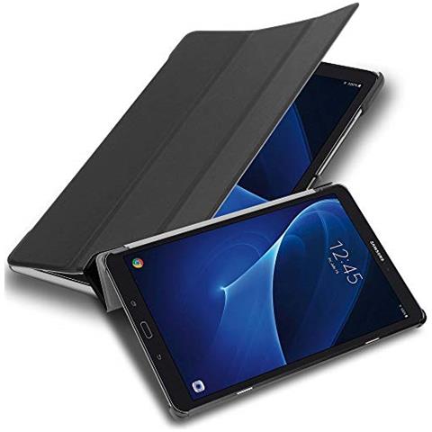Custodia Per Tablet Compatibile Con Samsung Galaxy Tab A 2016 (10.1"" Zoll) Sm-t585n / T580n In Nero Satin - Coperchio Protettiva Ultra Sottile Con Funzione Auto Wake Up E Stand - Foto 1