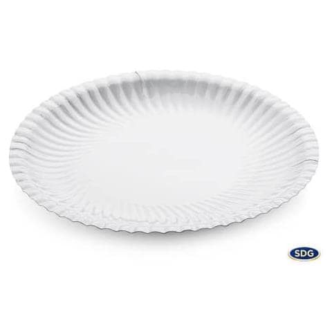 Piatto Piano Ø 23 Cm In Cartoncino Riciclato Patinato Bianco Conf. 50 Pezzi - 203-00 - Foto 1
