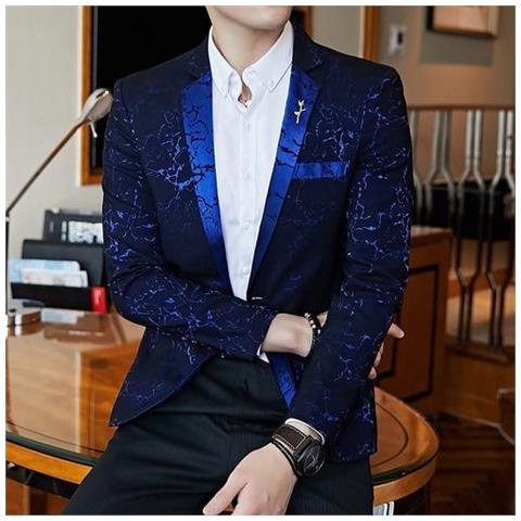 SLOWMOOSE - Giacca Da Lavoro Casual Jacquard Moda Abito Da Sera Per  Banchetti [ blu / Xxxl] - ePRICE