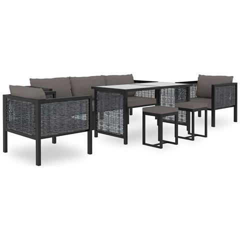 idaXL Divano Angolare Modulare Bracciolo Sinistro Polyrattan Antracite - Foto 2