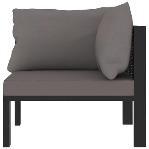 idaXL Divano Angolare Modulare Bracciolo Sinistro Polyrattan Antracite - Foto 10
