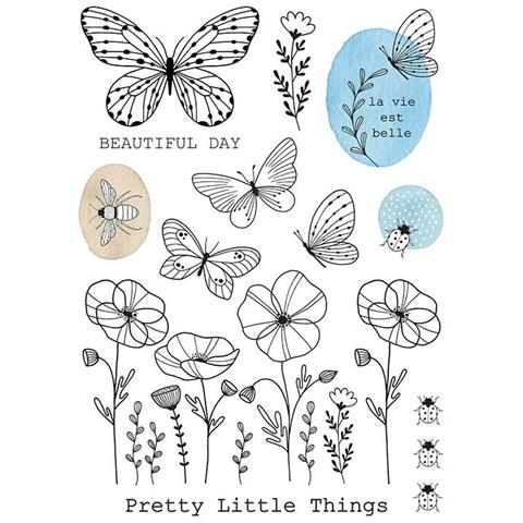 Trasferimento Termoadesivo Per Stoffe A5 - Fiori E Farfalle - Foto 1