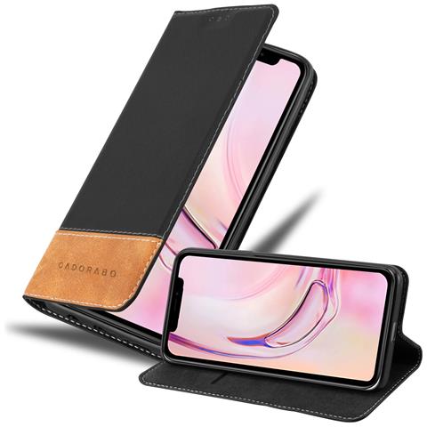 Custodia Compatibile Con Apple Iphone 13 Pro In Nero Marrone - Coperchio Protettiva Con Chiusura Magnetica, Funzione Stand E Tasca Per Le Carte - Foto 1