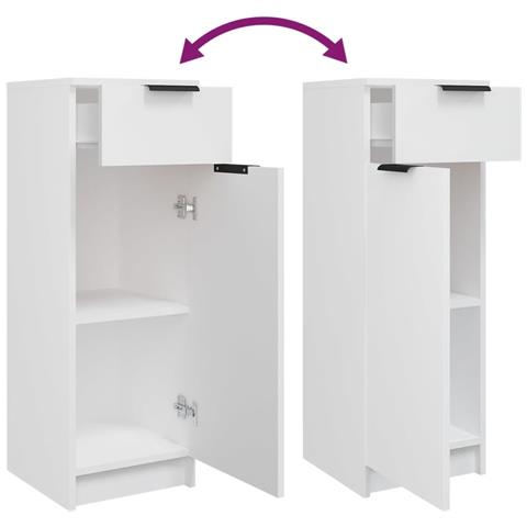 Armadio Da Bagno Bianco 32x34x90 Cm In Legno Multistrato - Foto 12