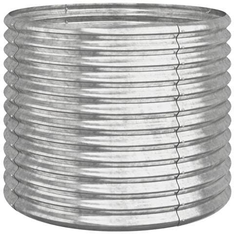 Vaso Giardino Acciaio Verniciato a Polvere 80x80x68 cm Argento - Foto 1