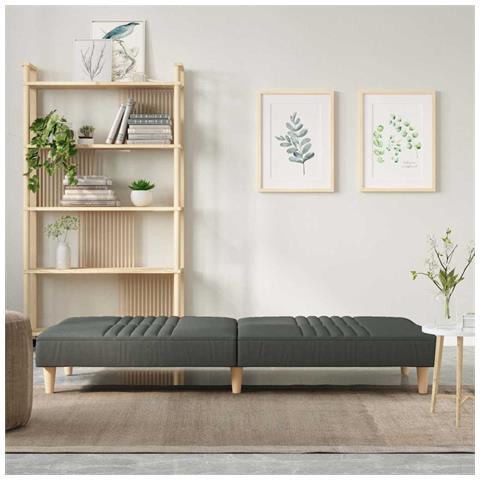 Divano Letto Grigio Scuro In Tessuto - Foto 9