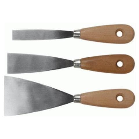 Set 3 Spatole Spatola Per Stucco Maxi Manico Legno Multiuso - Foto 1