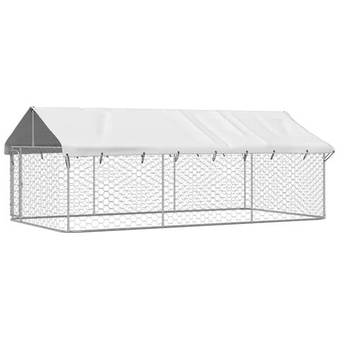 Gabbia per Cani da Esterno con Tetto 400x200x150 cm - Foto 1