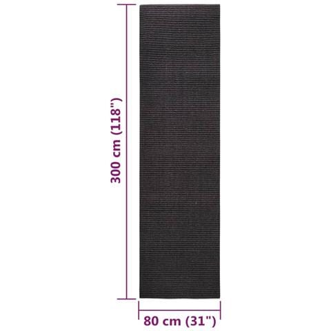 Tappeto In Sisal Per Tiragraffi Nero 80x300 Cm - Foto 5