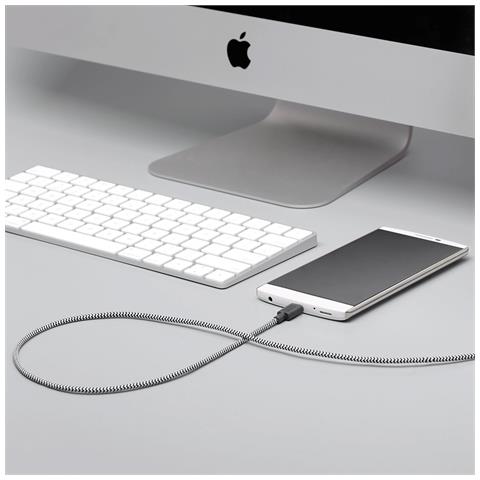 Cavo Usb-a A Lightning 3m Modello Belt Ricarica Rapida, Bianco / Nero - Foto 8