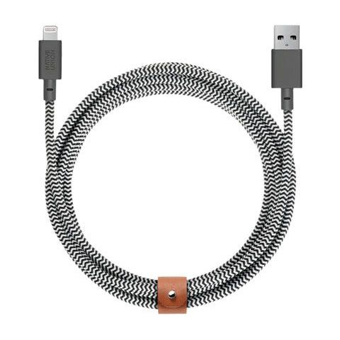 Cavo Usb-a A Lightning 3m Modello Belt Ricarica Rapida, Bianco / Nero - Foto 1