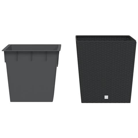 Fioriera Con Interno Rimovibile Antracite 37 / 64 L Pp Rattan - Foto 2