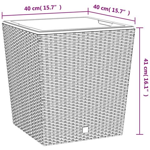 Fioriera Con Interno Rimovibile Antracite 37 / 64 L Pp Rattan - Foto 6