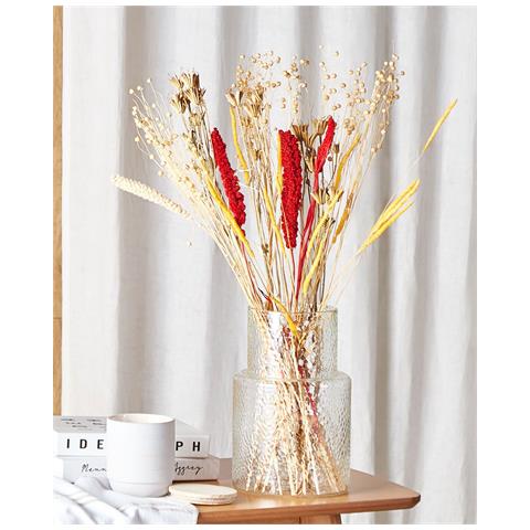 Mazzo Fiori Secchi Rosso E Giallo 65 Cm Pampeluna - Foto 1