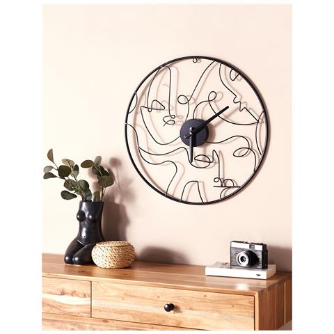 Orologio Da Parete Menton 50 Cm Metallo Nero - Foto 1