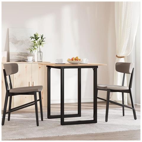 Tavolo Da Pranzo Telaio A O 70x70x75 Cm Massello Pino E Ghisa - Foto 3