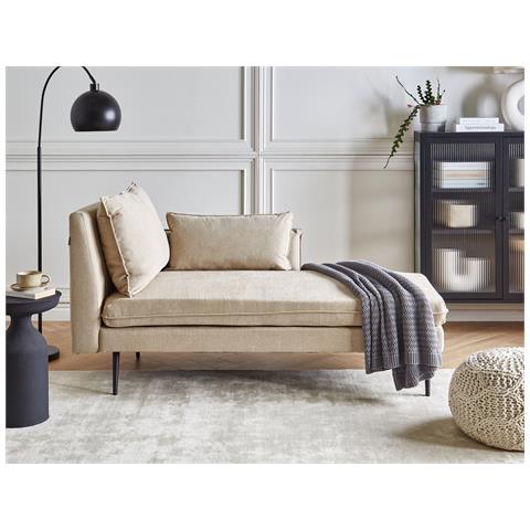 Chaise Longue Versione Sinistra Yerres Tessuto Beige - Foto 1