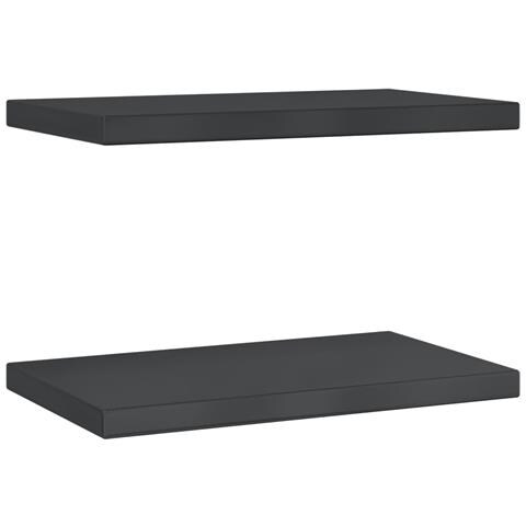 Mensole a Muro 2 pz 50x30x3 cm Nero in Acciaio Inossidabile - Foto 2