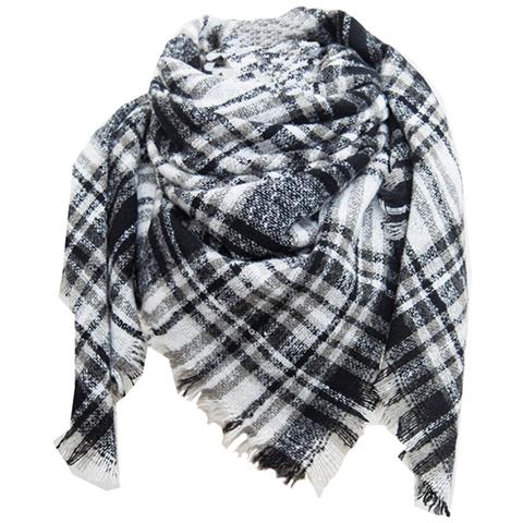 Sciarpe Invernali Lunghe Unisex Alla Moda Con Grande Scialle Caldo Black+grey - Foto 2