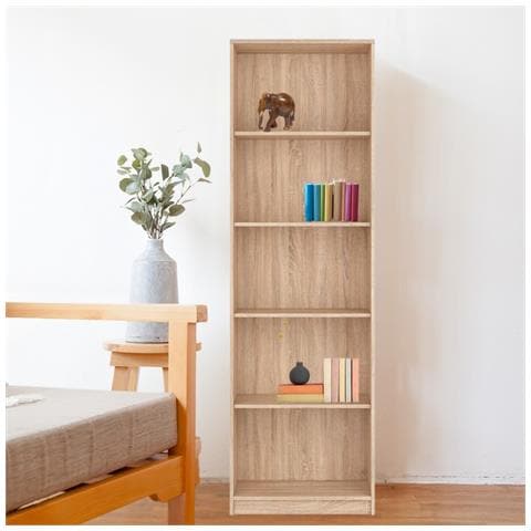 Libreria Nepo Con 5 Nicchie A Giorno Colore Rovere - Foto 1