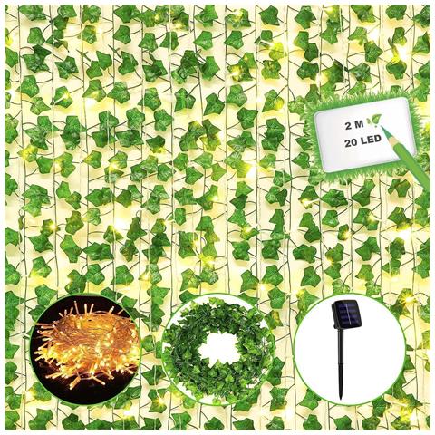 Ghirlanda Di Edera Artificiale Con 20 Led, Illuminazione Creativa Da 2m - Foto 1