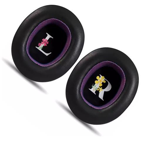 Cuscinetti Auricolari In Pelle Di Agnello Nero Viola Per Cuffie Jbl - Foto 1