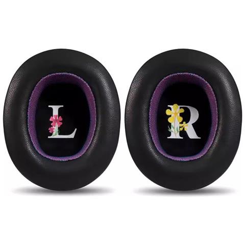 Cuscinetti Auricolari In Pelle Di Agnello Nero Viola Per Cuffie Jbl - Foto 2