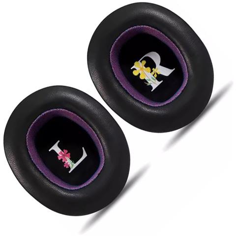 Cuscinetti Auricolari In Pelle Di Agnello Nero Viola Per Cuffie Jbl - Foto 3