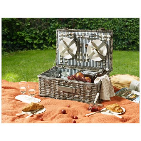 Cesto Da Picnic Figue Vimini Grigio - Foto 1