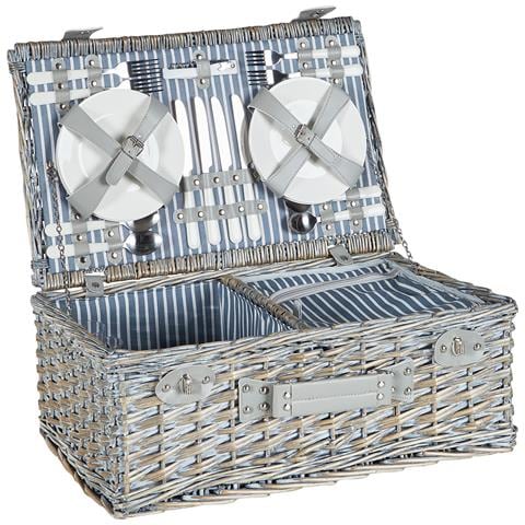 Cesto Da Picnic Figue Vimini Grigio - Foto 2