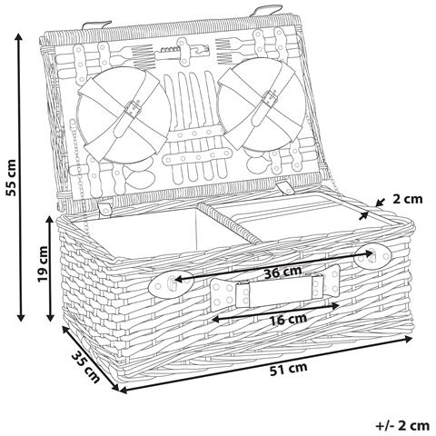 Cesto Da Picnic Figue Vimini Grigio - Foto 7